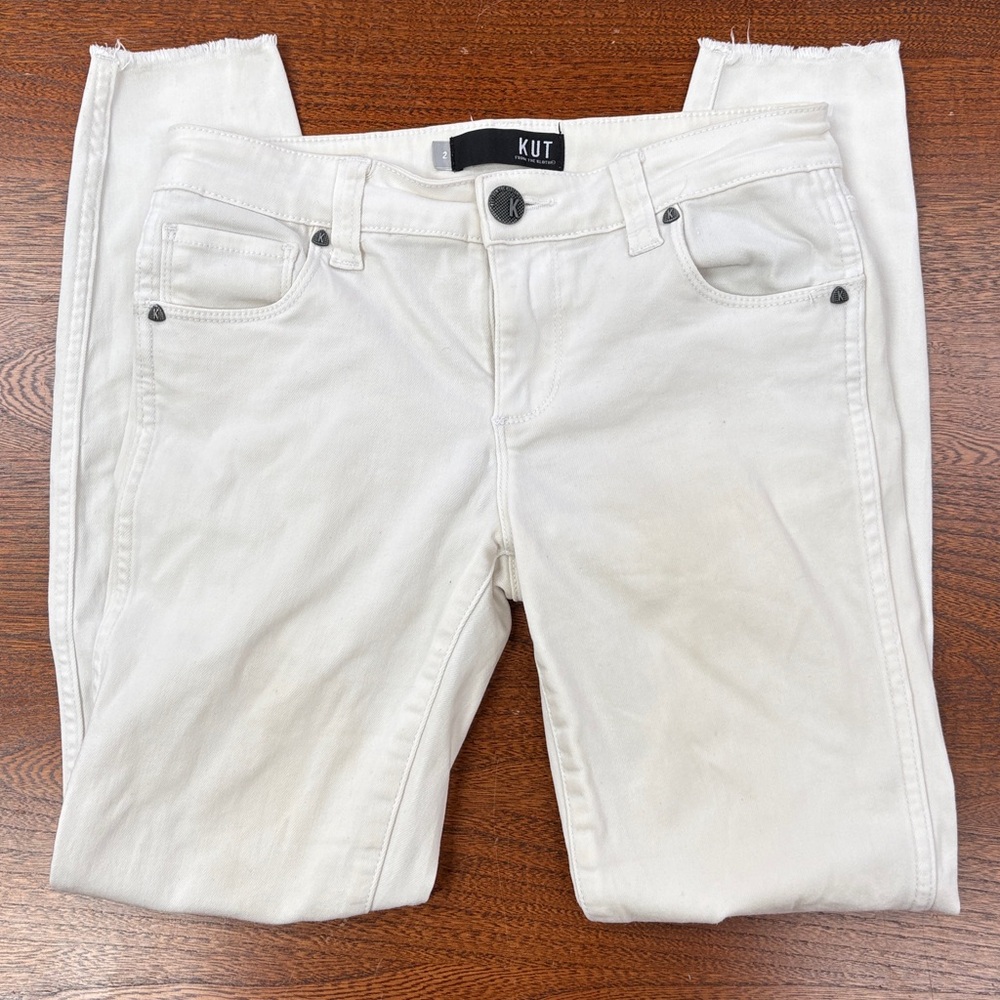 Kut from the Kloth Ivory Connie Ankle Skinny Jeans 2